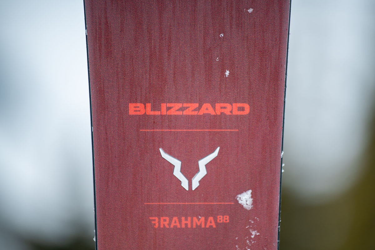 Blizard Brahma 88 all-mountain ski (Blizzard logo)